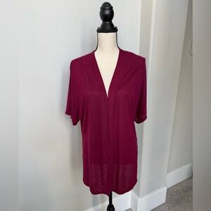 Charming Charlie Deep Red Open Cardigan